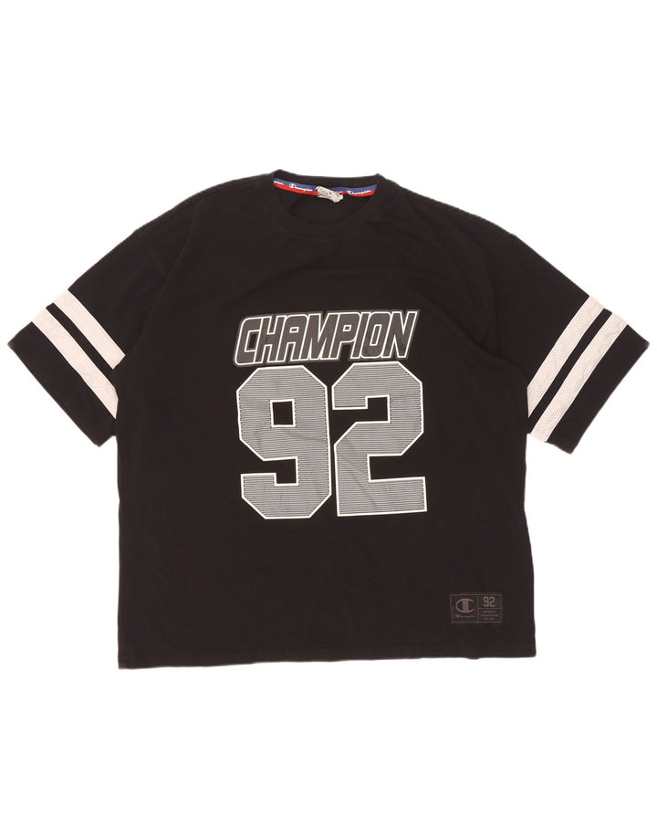 Champion Herre Grafisk T-Shirt Top Medium Sort
