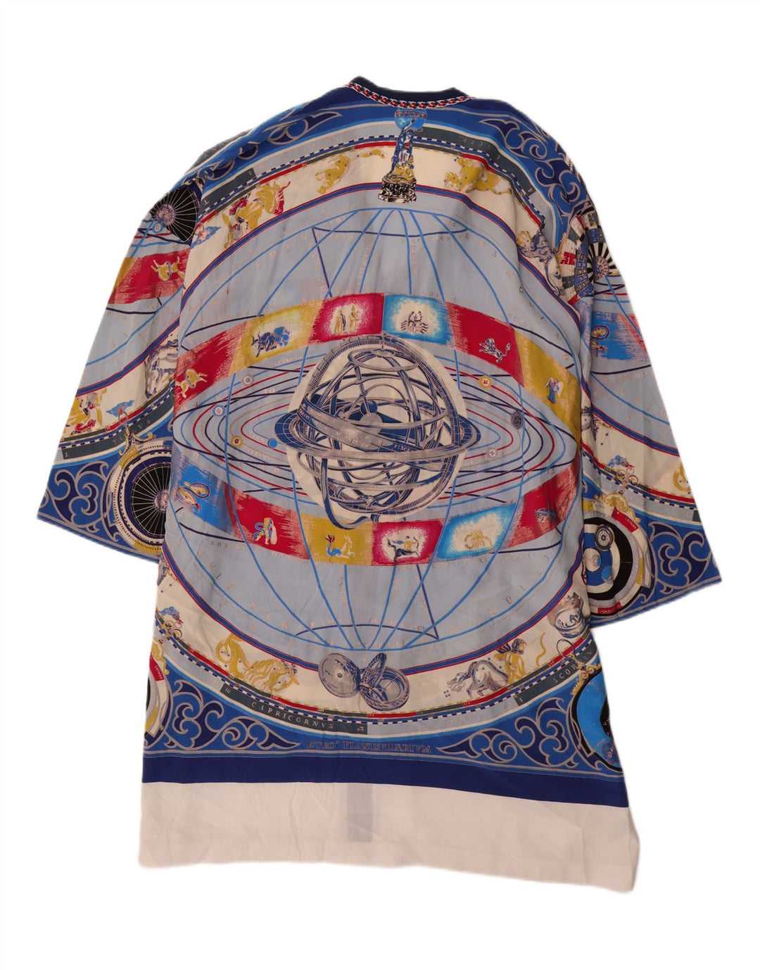 VINTAGE Kvinders Oversized Abstrakt Pattern Shift Dress UK 14 Medium Blue