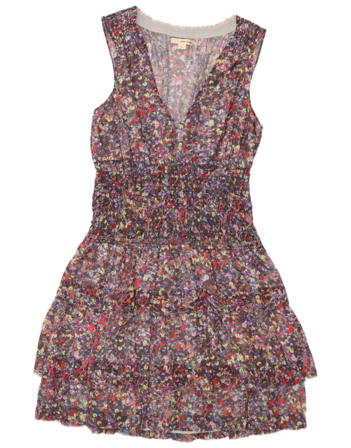 DKNY Kvinders Ærmeløs Tiered Dress US 10 Large Multicolored Floral