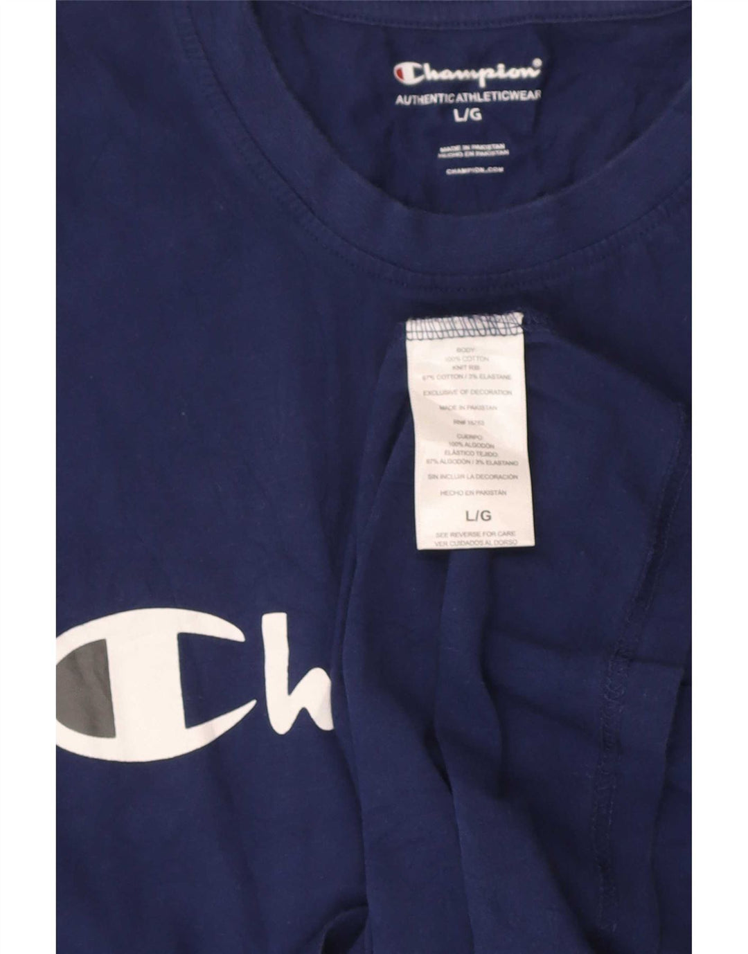 Champion Herre grafisk T-shirt Top Stor marineblå bomuld