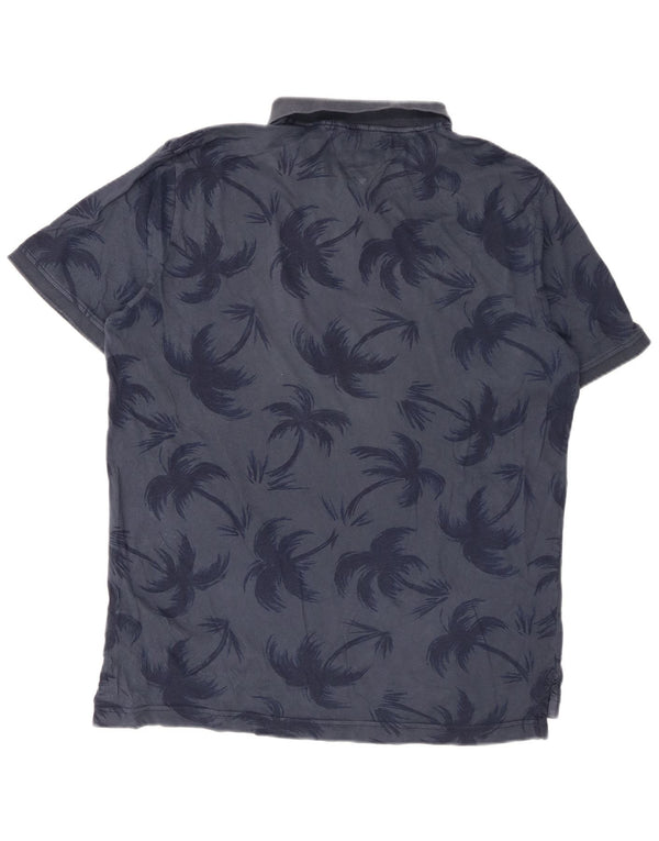 Tommy Hilfiger Herre Grafisk Slim Fit Polo Shirt XL Navy Blue Hawaiian