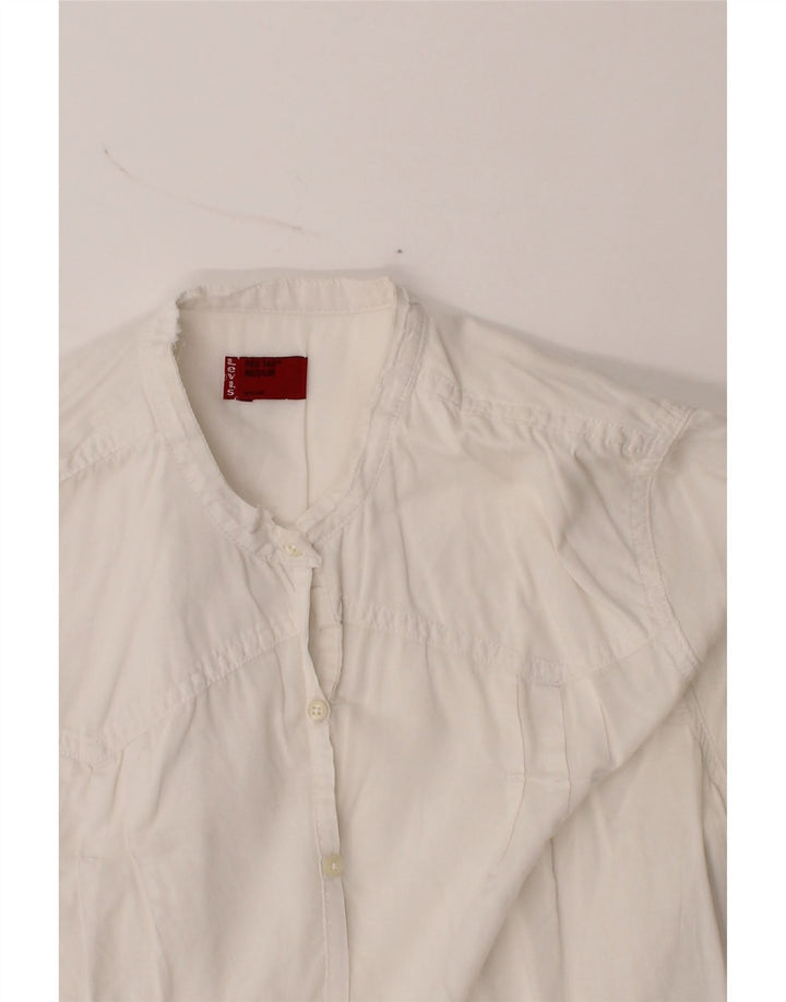 LEVI'S Womens Short Sleeve Shirt Blouse UK 14 Medium White Vintage Levi's and Second-Hand Levi's from Messina Hembry 