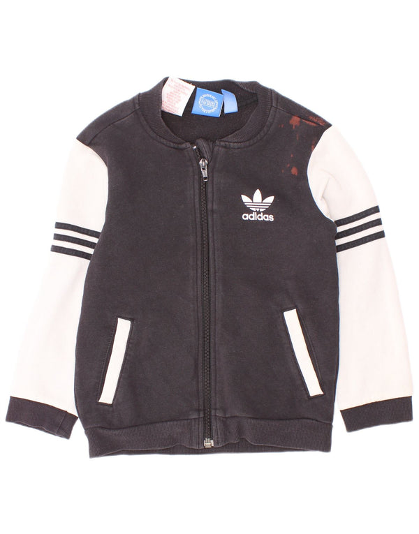 Adidas drenge grafisk træningsdragt topjakke 4-5 år Sort Colourblock Bomuld