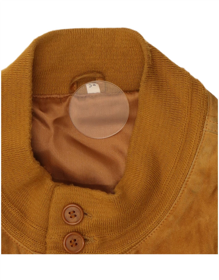 Vintage herre ruskind bomberjakke IT 54 2XL brunt læder