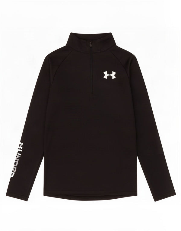 Under Armour drenge lynlåshals grafisk top langærmet 11-12 år stor sort