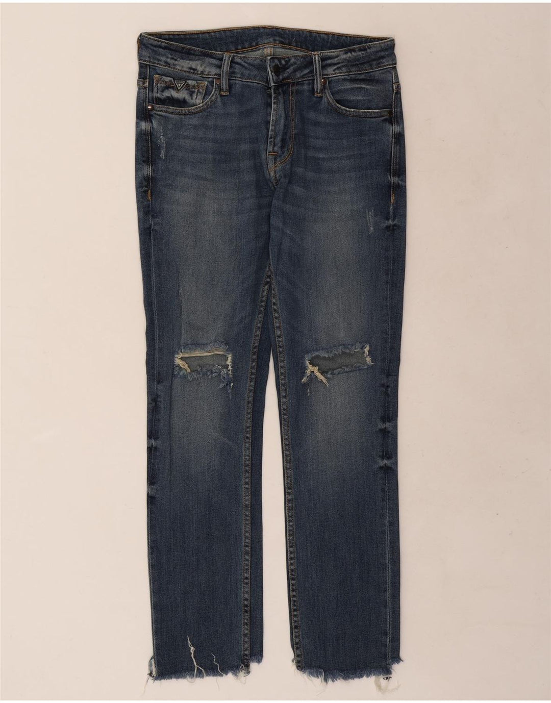 Guess Womens Distressed Slim Jeans W30 L29 Blå