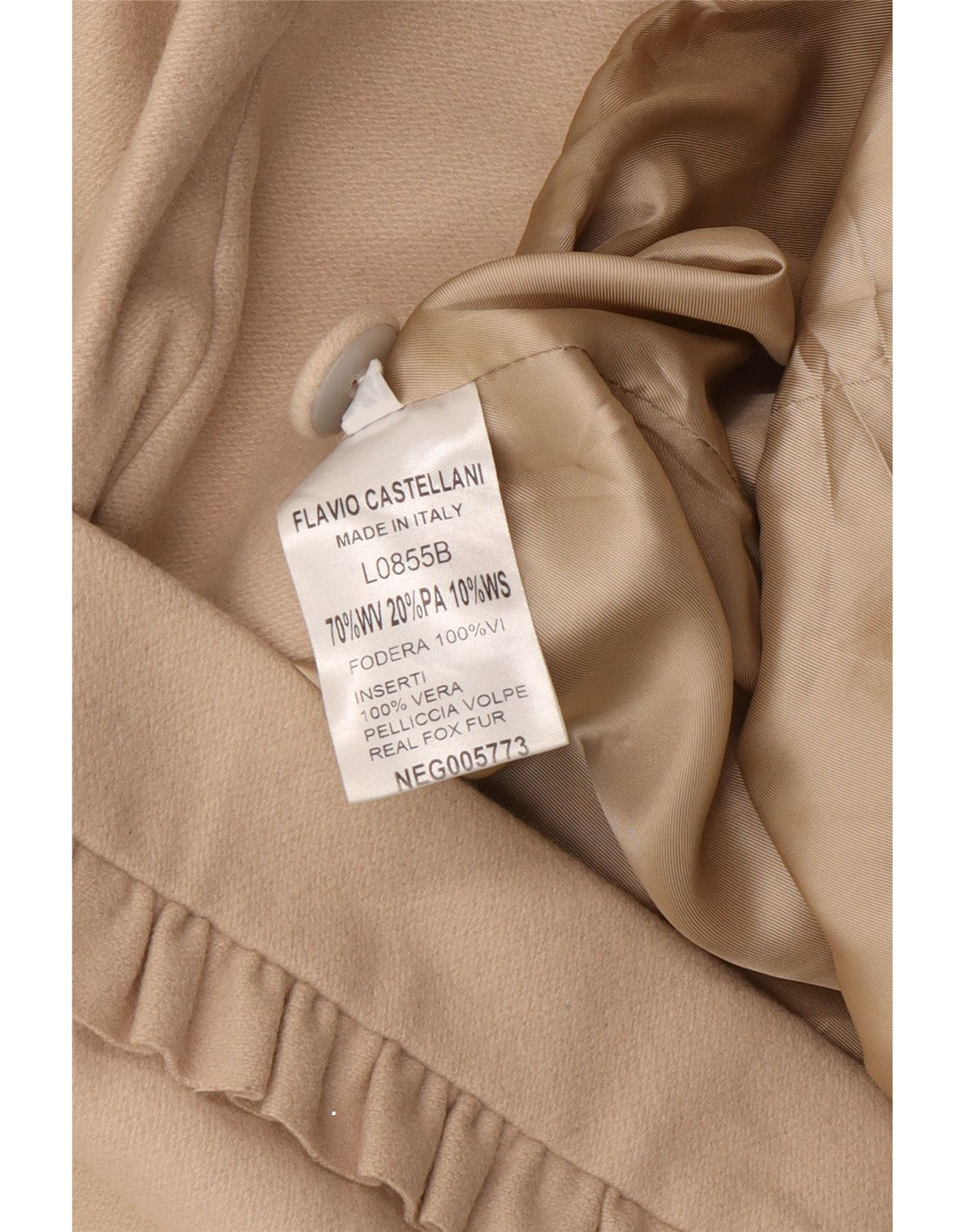 Flavio Castellani Dame Overfrakke IT 44 Medium Beige Uld