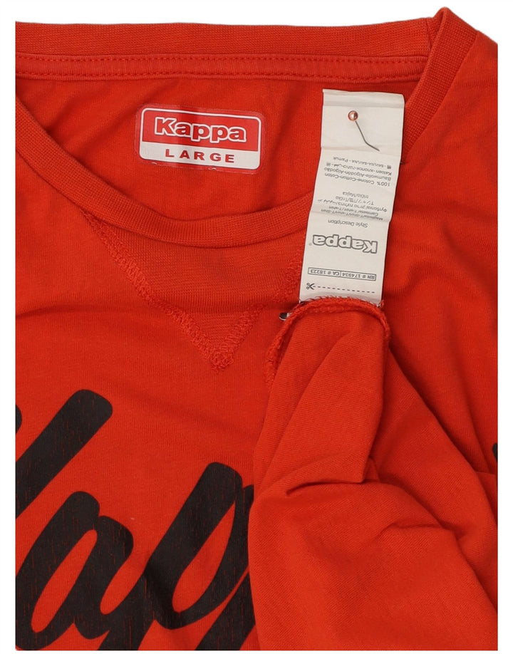 Kappa Herre Grafisk T-Shirt Top Stor Orange Bomuld