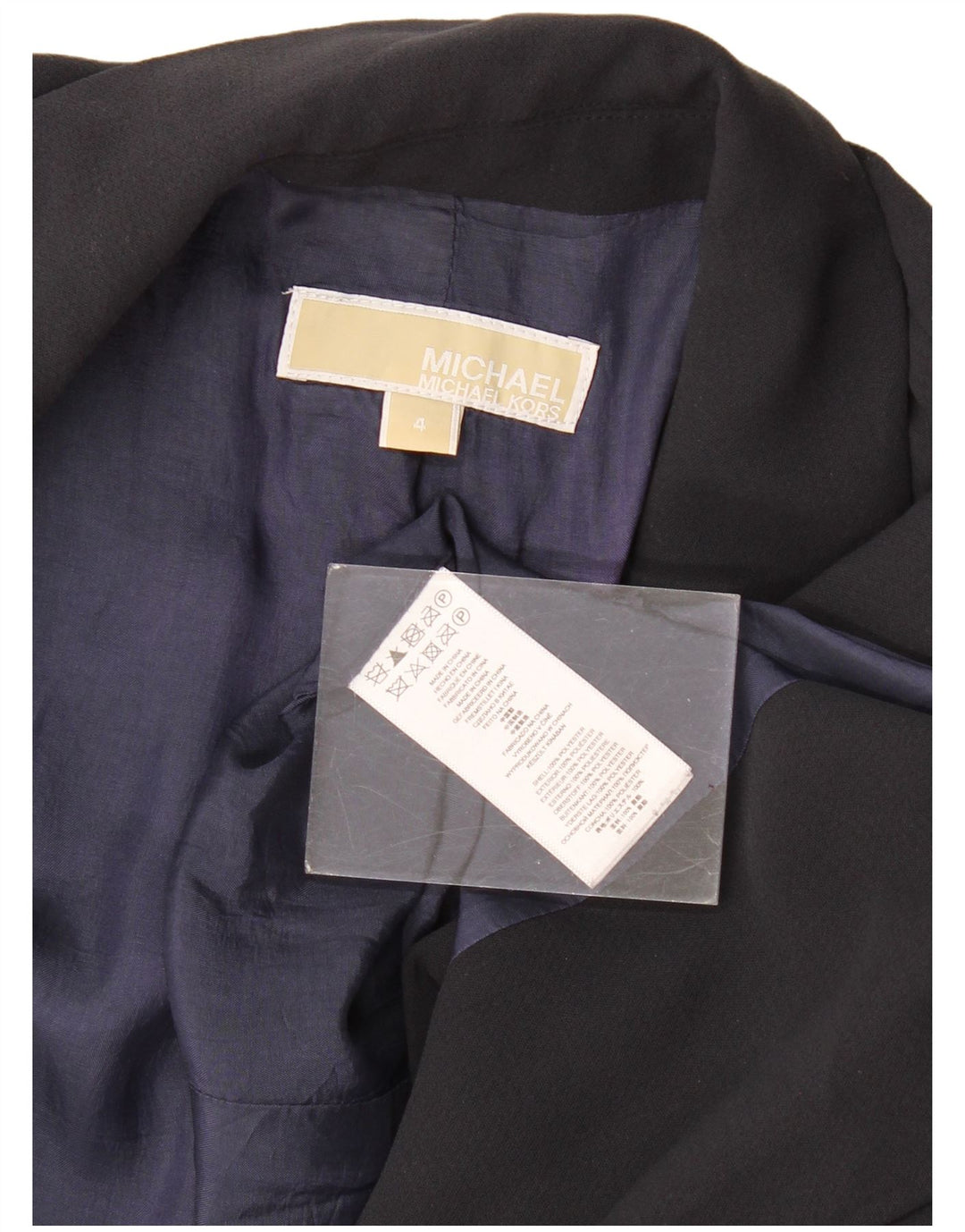 Michael Kors Womens Open Blazer Jacket US 4 Small Black Polyester