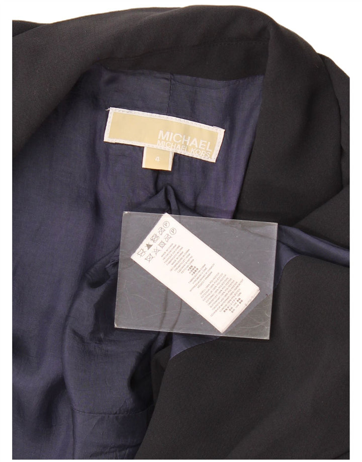 Michael Kors Womens Open Blazer Jacket US 4 Small Black Polyester