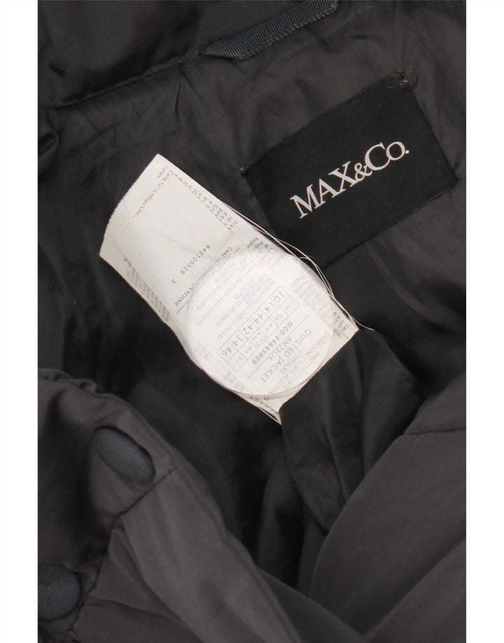 Max & Co. Herre polstret jakke UK 14 Large Navy Blue Polyester
