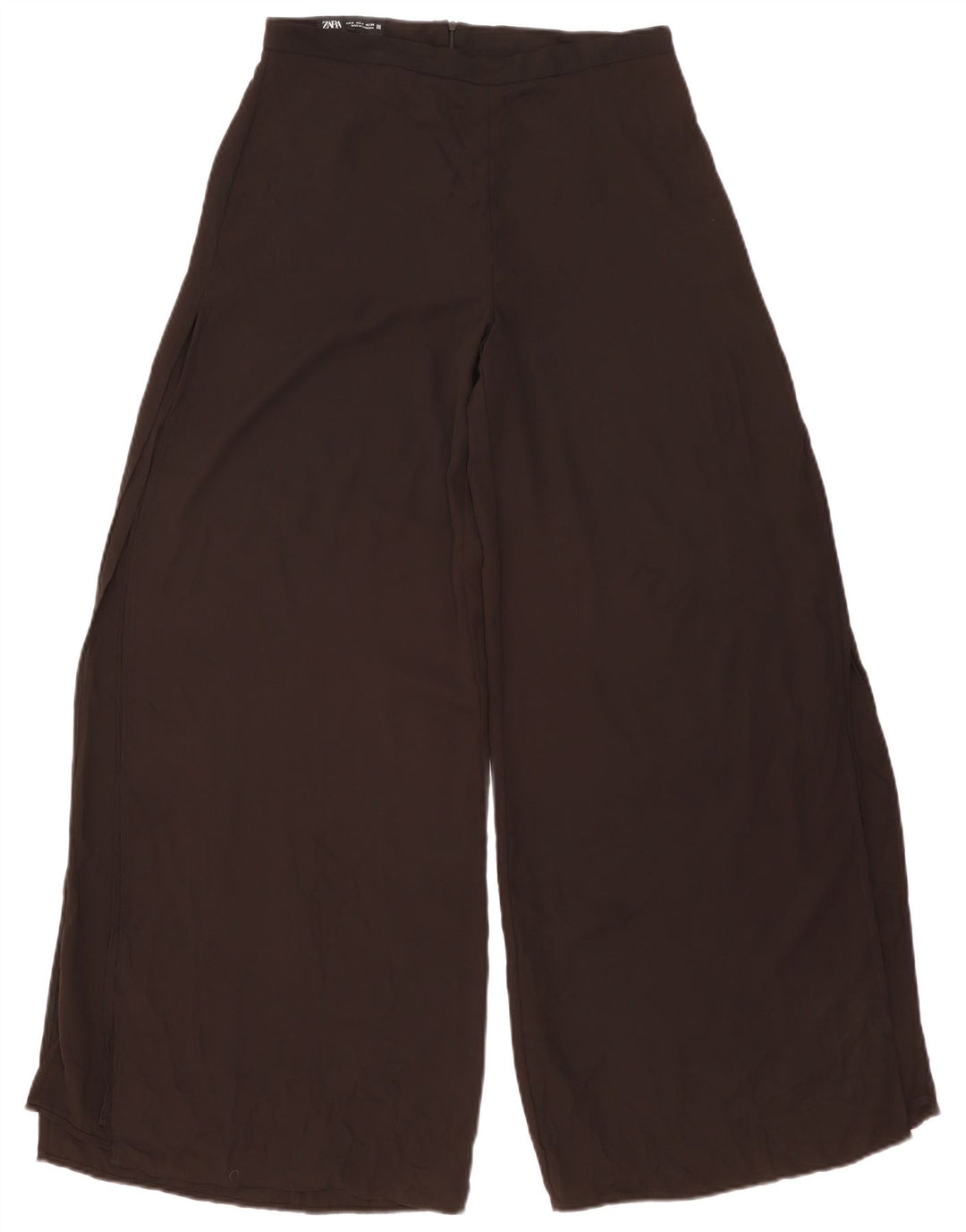 Zara Kvinder Casual Bukser med brede ben Medium W30 L31 Sort Polyester