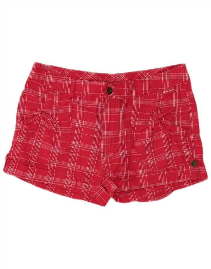 CHAMPION Dame Hot Pants Small W32 rød ternet