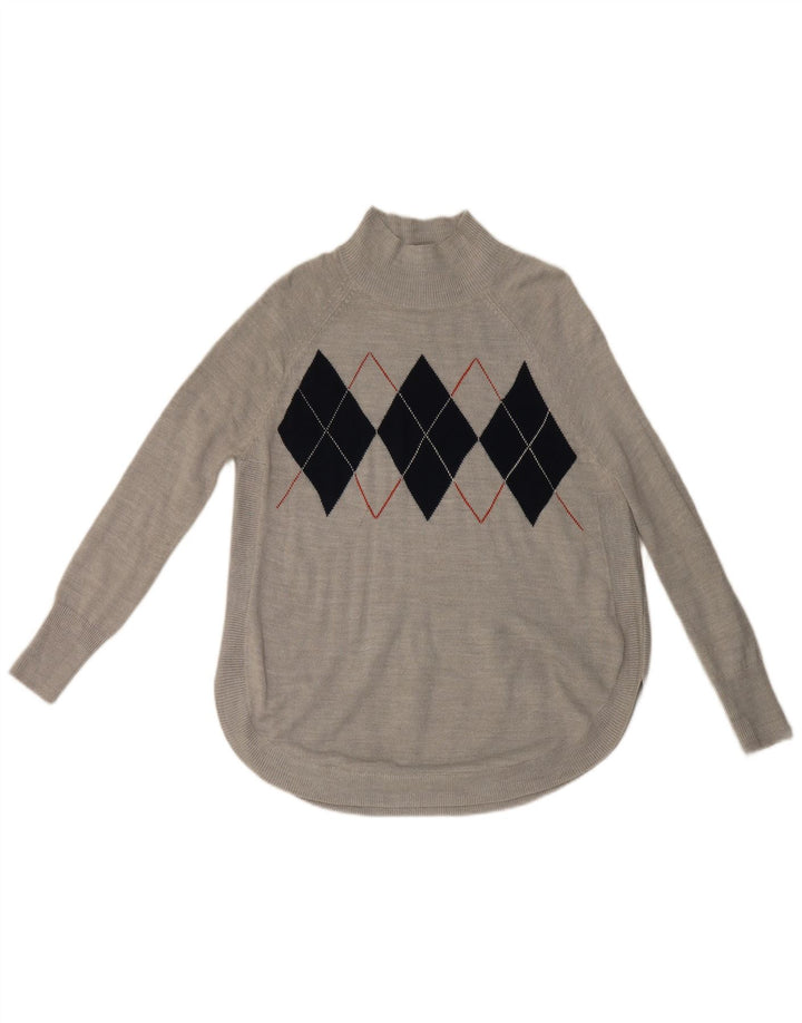 Marks & Spencer Dame Turtle Neck Jumper Sweater UK 6 XS Grå