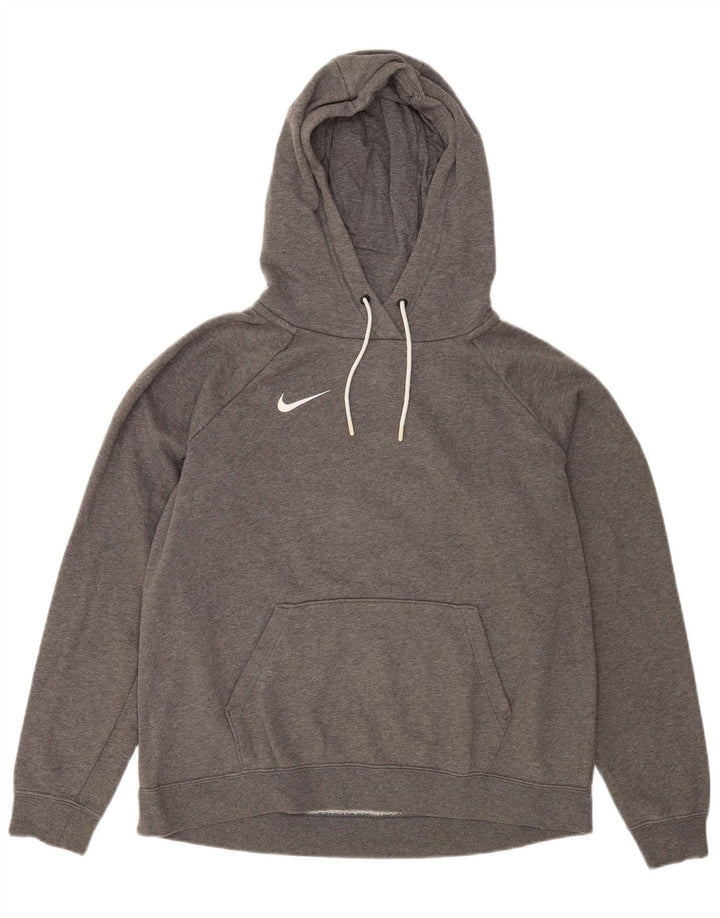 NIKE Oversized hættetrøjetrøje til kvinder UK 16 Stor grå bomuld