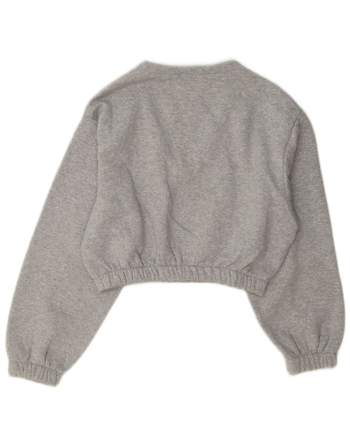 Topshop Womens Crop Oversized Sweatshirt Jumper UK 10 Small Grå Polyester