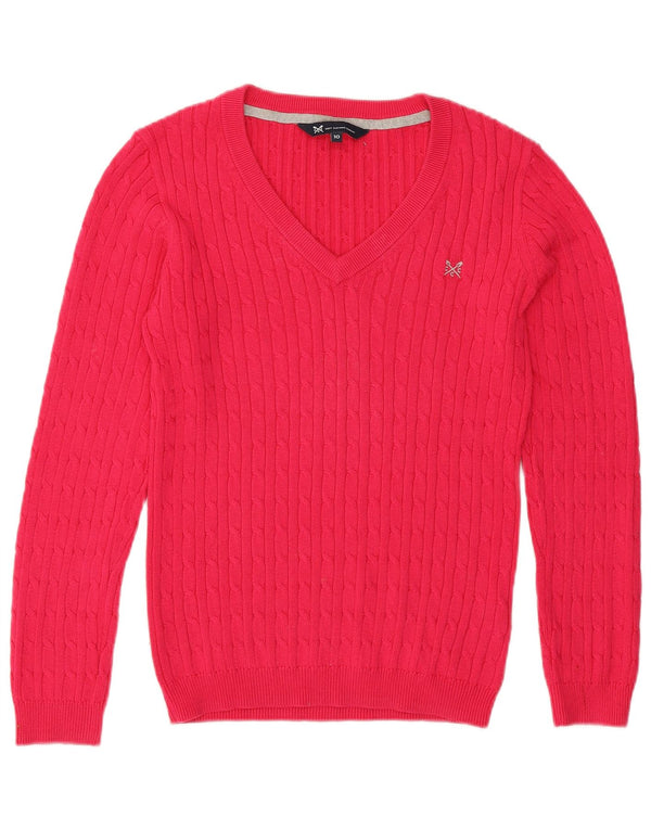 Besætningstøj Dame V-hals sweater UK 10 Lille Pink Bomuld