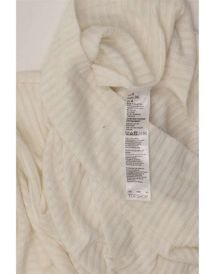 Topshop Dame Top Langærmet UK 8 Small White Polyester