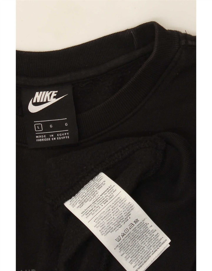Nike Herre grafisk Regular Fit Sweatshirt Jumper Stor sort bomuld