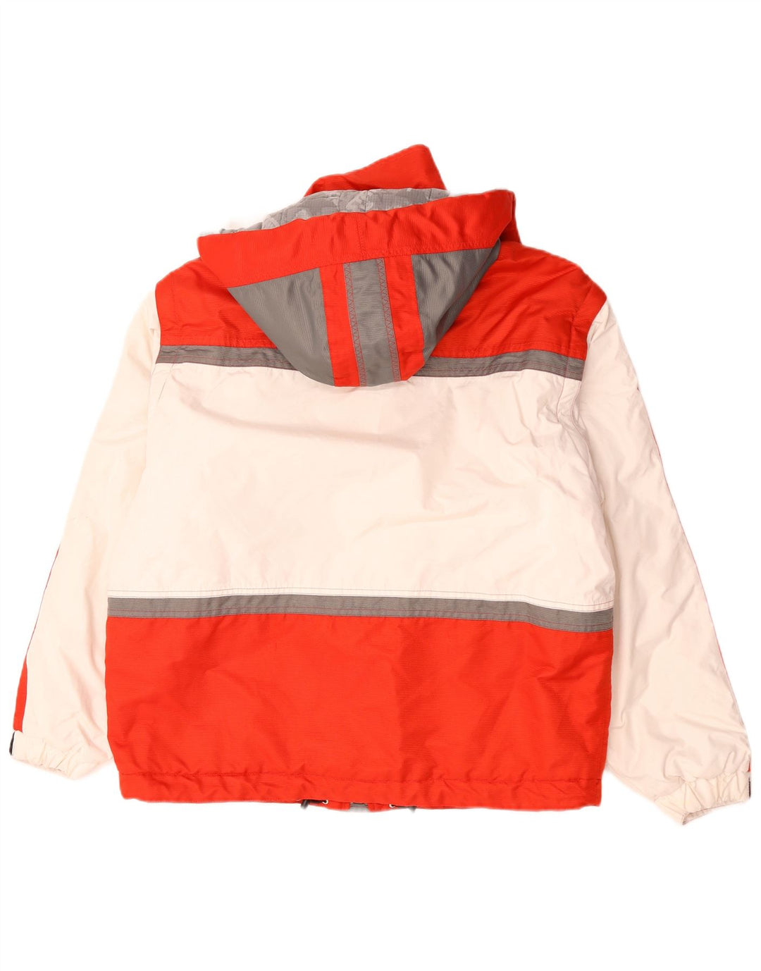 Vintage Skijakke med hætte til mænd IT 50 Large Red Colourblock Polyester