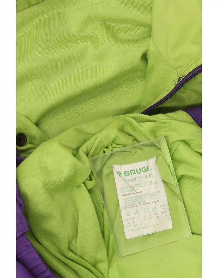 Brugi Herre Pullover Regnjakke UK 40 Stor Lilla Colourblock Polyamid