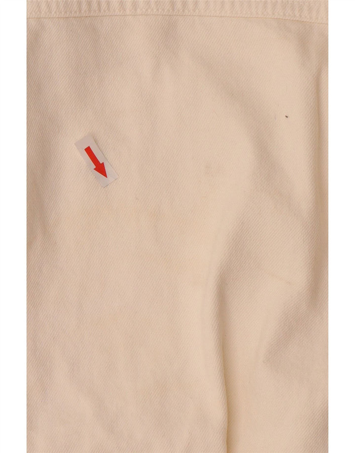 ZARA Dame Oversized Denim Jacket UK 10 Small White Bomuld