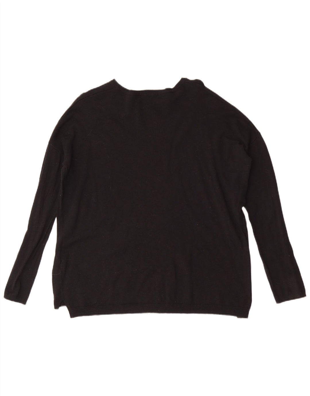 Zara Dame Oversized Boat Neck Jumper Sweater UK 14 Medium Black