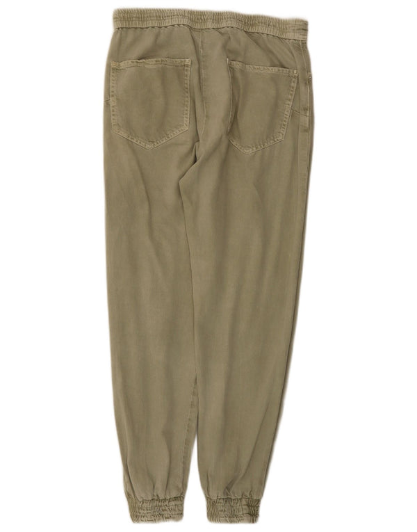 Zara Joggers til kvinder Casual Bukser XS W24 L26 Khaki Bomuld