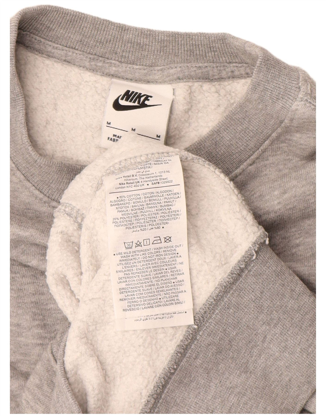 NIKE sweatshirt til mænd mellem grå bomuld