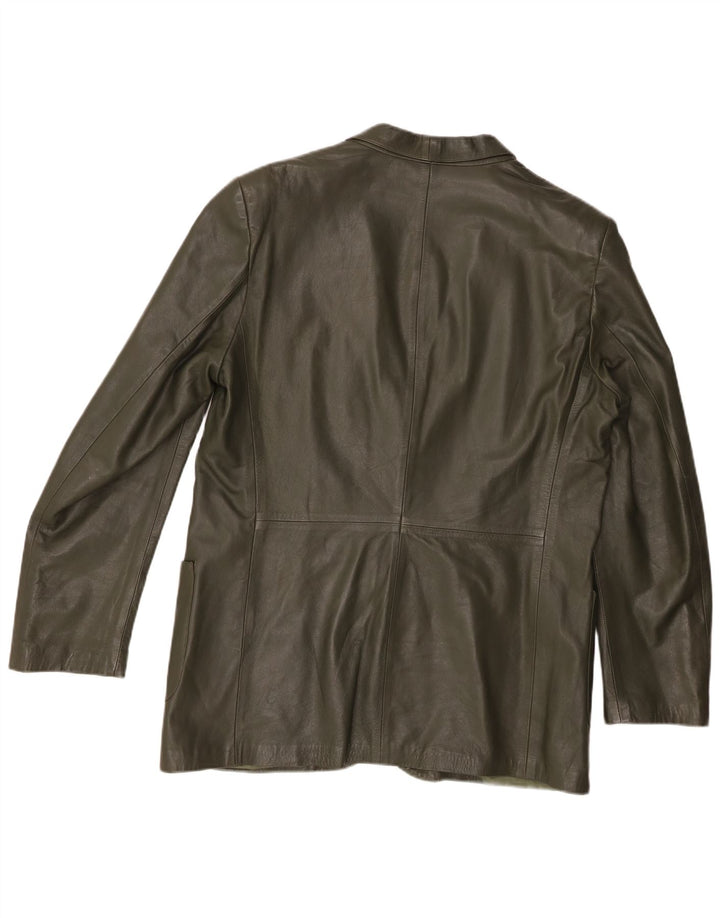 Vintage herre 2 knap læder blazerjakke IT 52 XL Grønt læder