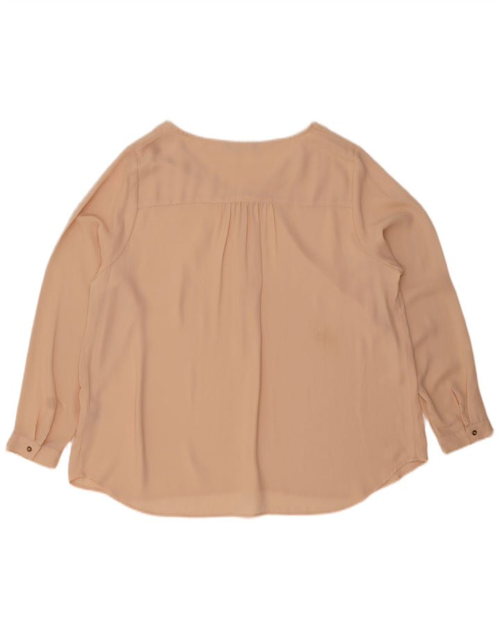 Marks & Spencer Dame Langærmet Bluse Top UK 20 2XL Beige Polyester