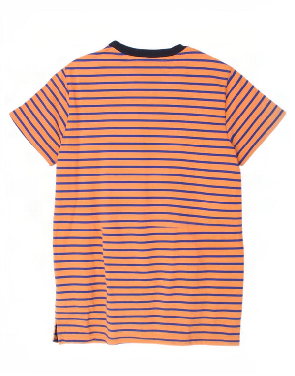 Sun68 Boys T-Shirt Top 9-10 år Orange Stribet Bomuld