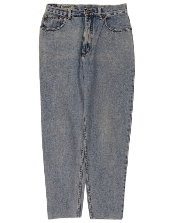 VINTAGE Dame Jeans med høj talje IT 48 XL W30 L27 Blå Bomuld