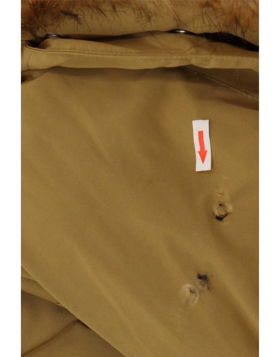 Superdry Polstret hættejakke til kvinder UK 14 Stor beige polyester