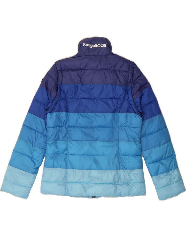 KANGAROOS Womens Padded Jacket UK 12 Medium  Blue Colourblock Polyamide Vintage Kangaroos and Second-Hand Kangaroos from Messina Hembry 