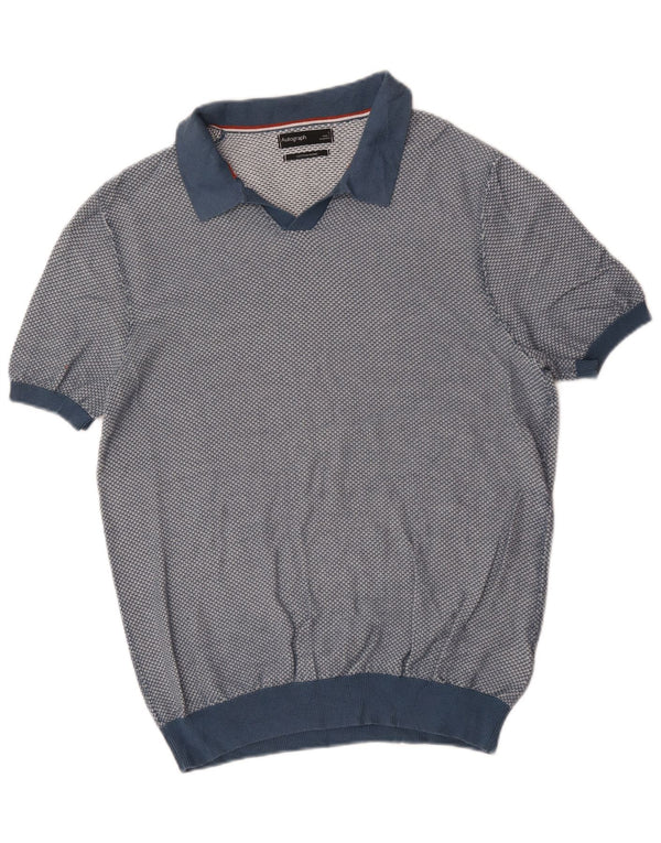 Marks & Spencer Herre Autograph Polo Neck Jumper Sweater Large Blue