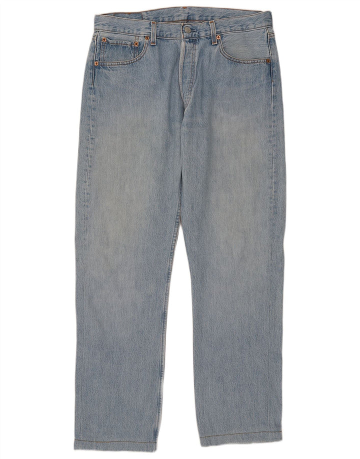 Levi's Herre 501 lige jeans W34 L36 blå bomuld
