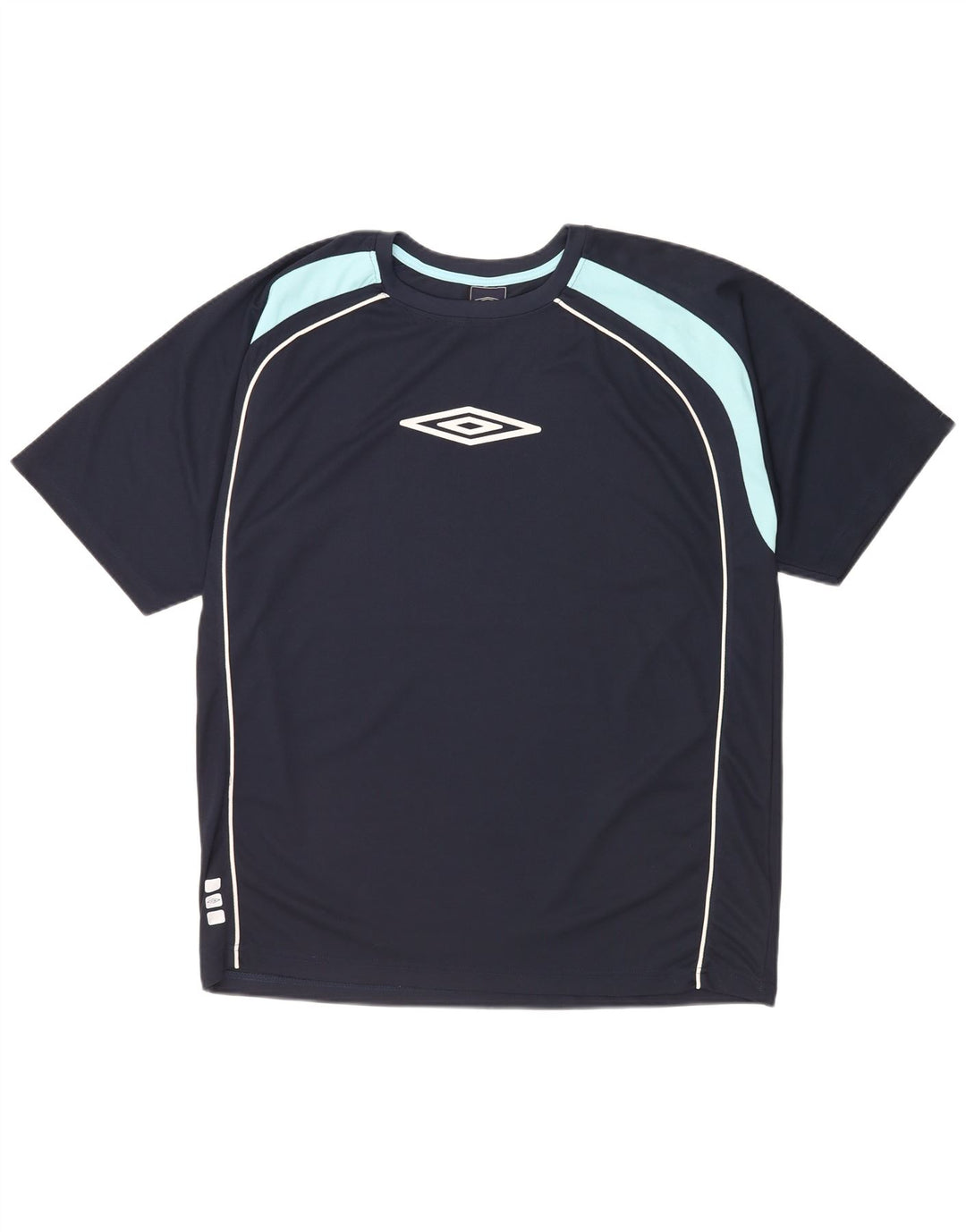 Umbro Herre Grafisk T-Shirt Top Stor Marineblå Colourblock Polyester