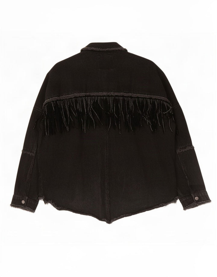 Zara Western Oversized denimjakke til kvinder DK 6 XS Sort
