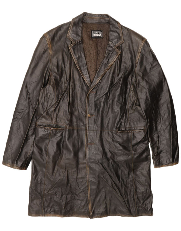Sonny Bono Herre Læderfrakke UK 44 2XL Brun