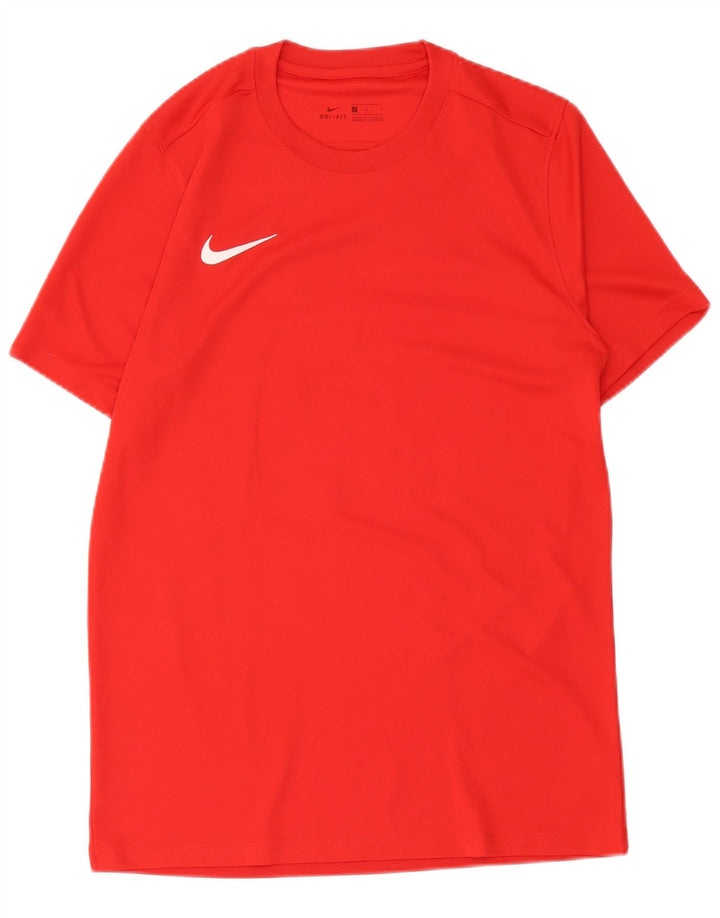 Nike Herre Dri Fit Grafisk T-Shirt Top Stor Rød Polyester