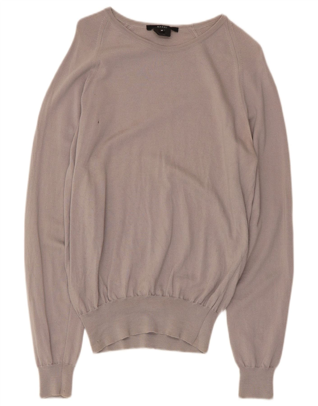 Gucci Dame Boat Neck Jumper Sweater UK 12 Medium Grey Uld