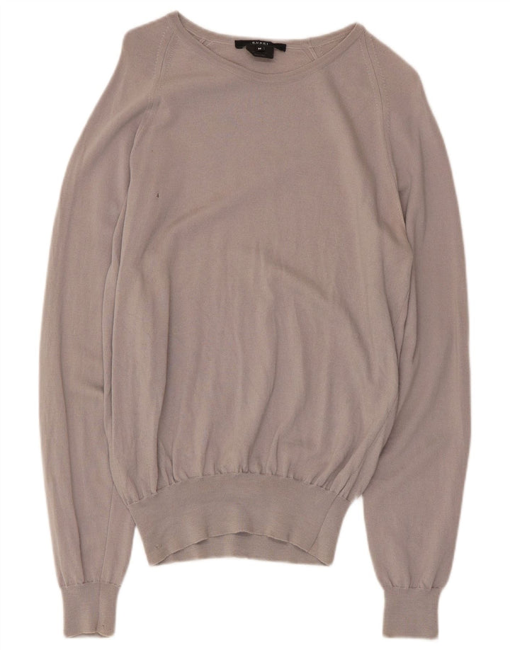 Gucci Dame Boat Neck Jumper Sweater UK 12 Medium Grey Uld