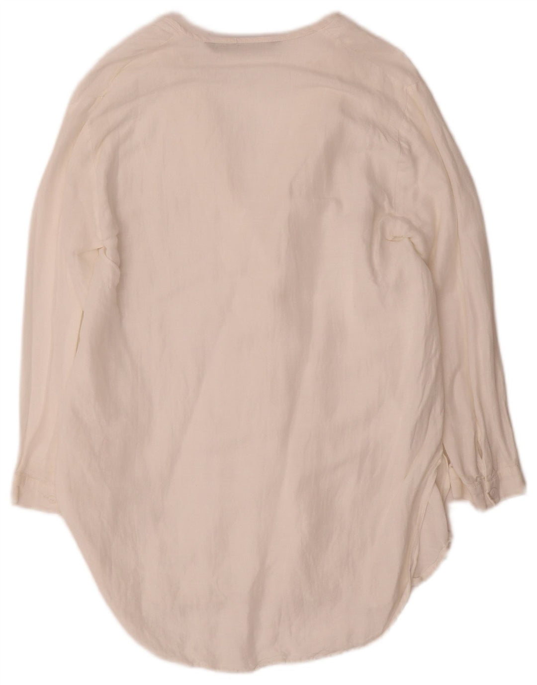 Zara Dame 3/4 ærmet Tunika Top UK 10 Small White