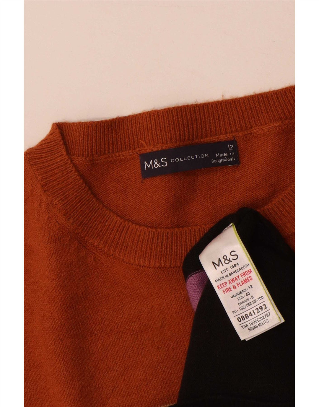 Marks & Spencer Dame sweater med rund hals DK 12 Medium Flerfarvet