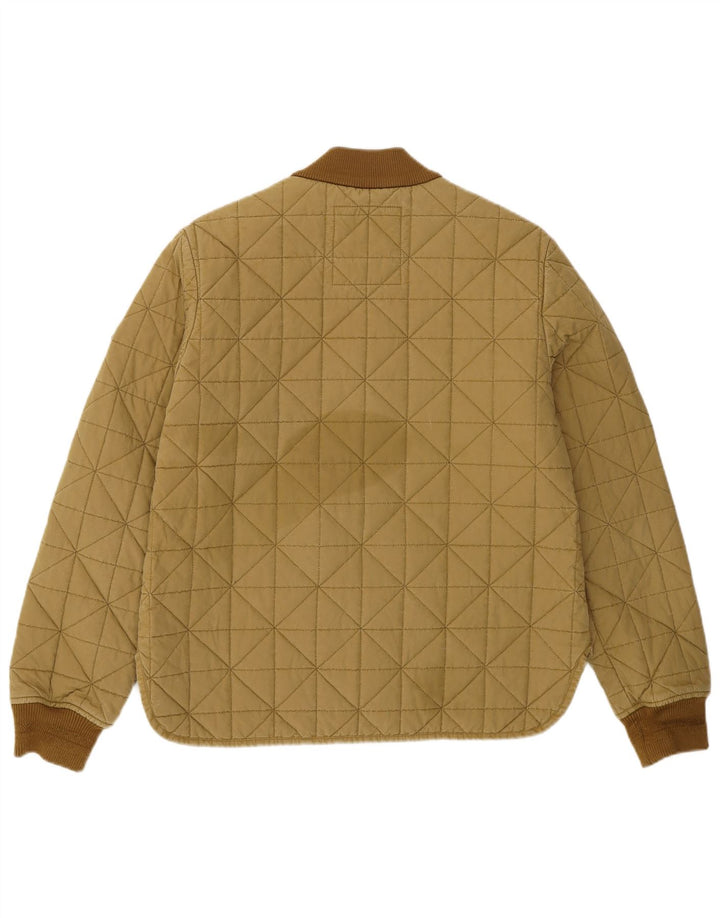 Superdry Quiltet jakke til kvinder UK 10 Small Khaki Cotton