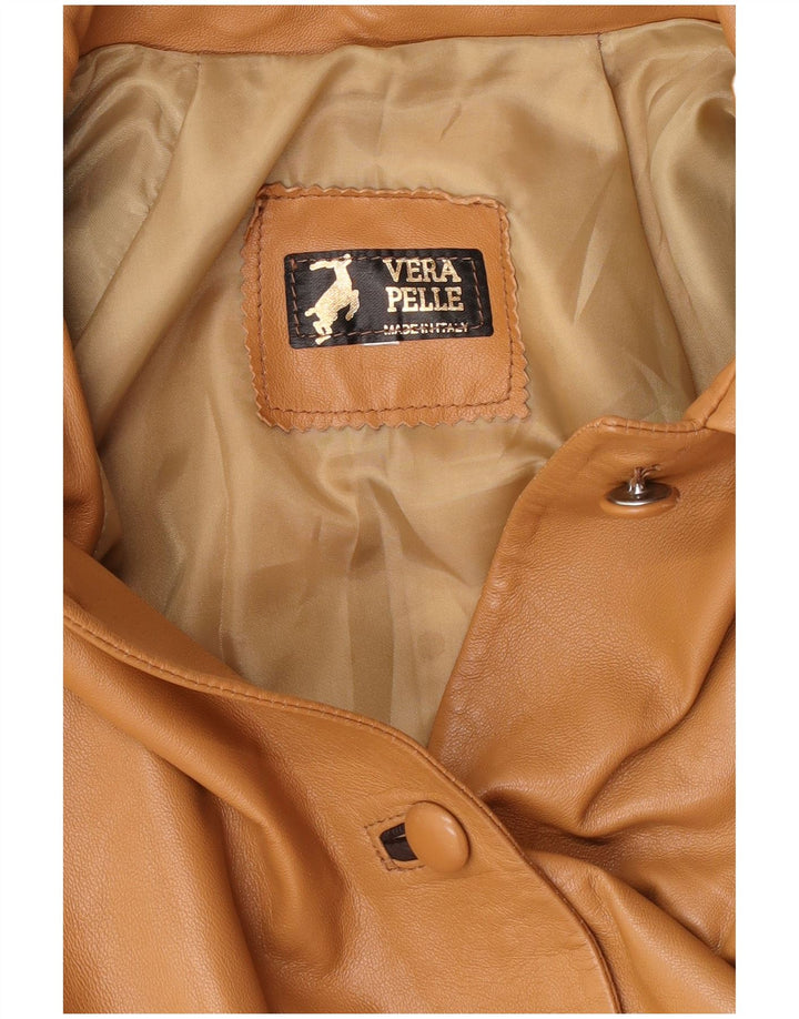 Vintage læderfrakke til kvinder UK 16 Stor brunt læder