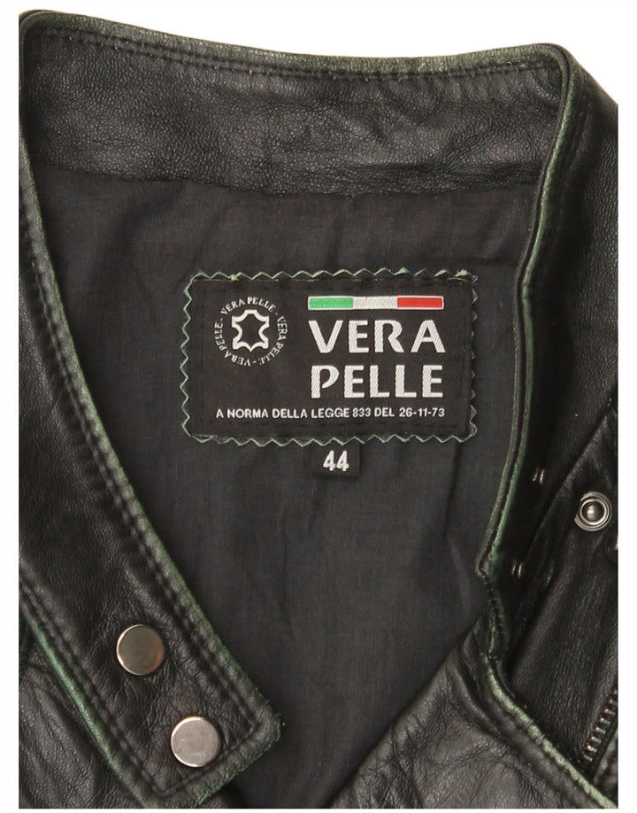 Vintage dame bikerjakke i læder IT 44 Medium sort læder