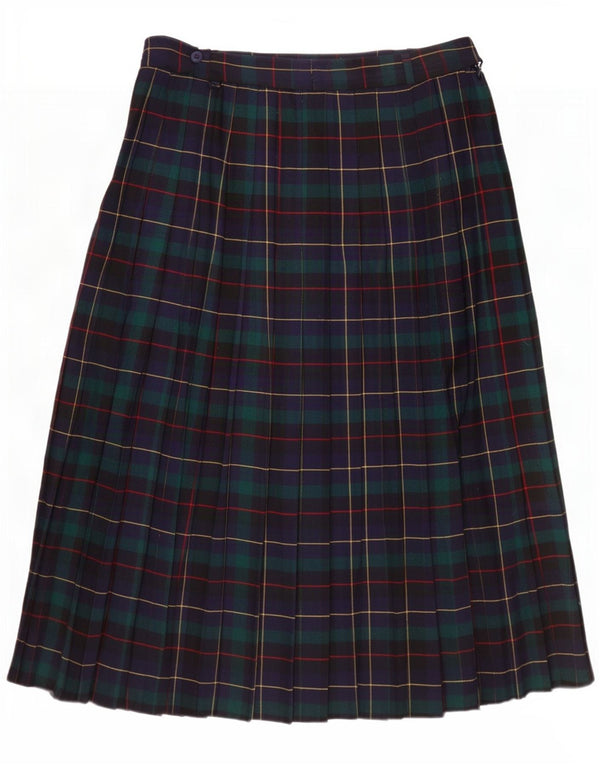Avoca Kniv Plisseret nederdel til kvinder XL W38 Marineblå Plaid Uld