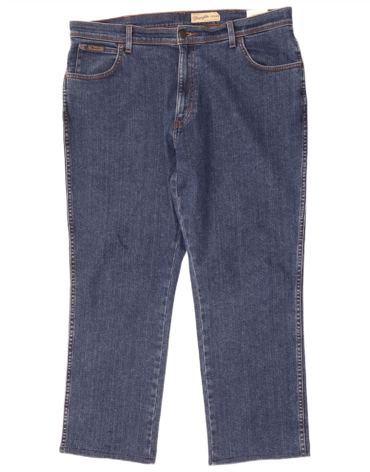 Wrangler Herre Texas Stretch Straight Jeans W38 L30 Blå Bomuld